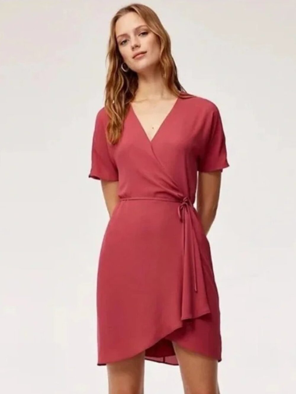 EUC Aritzia Babaton Wallace Wrap Dress, Pink, Size XS